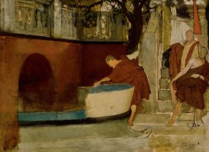 The Embarkation On The Barge by Lawrence Alma-Tadema Oil Painting