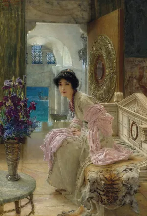 Watching And Waiting by Lawrence Alma-Tadema Watching And Waiting by Lawrence Alma-Tadema Oil Painting