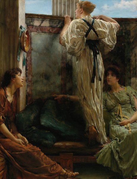 Main Product Photo of Who Is It Painting by Lawrence Alma-Tadema