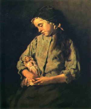 A Young Girl with Her Doll