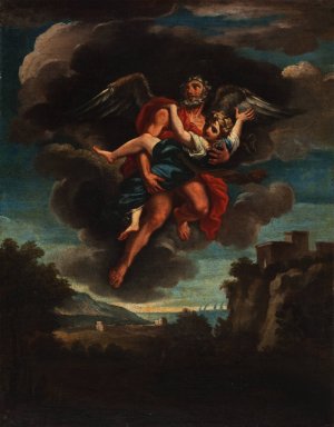 Boreas And Oreithyia by Lazzaro Baldi Oil Painting