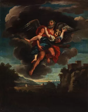 Boreas And Oreithyia by Lazzaro Baldi Oil Painting