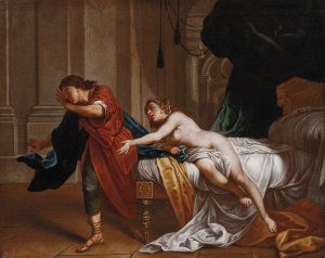 Joseph And Potiphar's Wife by Lazzaro Baldi Oil Painting