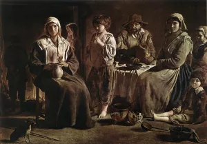 Peasant Family by Le Nain Brothers Oil Painting