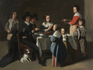 A Family Meal by Le Nain Family Oil Painting
