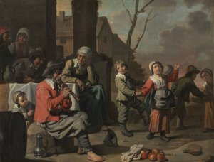 Peasant Children Dancing by Le Nain Oil Painting