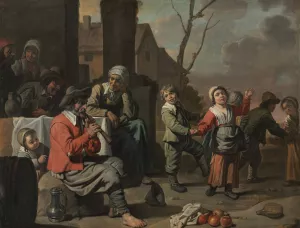 Peasant Children Dancing by Le Nain Oil Painting