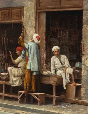 The Bead Shop by Leendert De Koningh Oil Painting