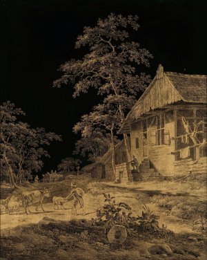 Shepherd at a Farmstead by Leendert Overbeek Oil Painting