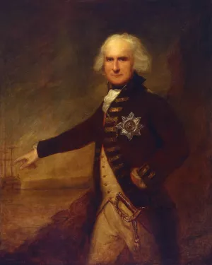 Admiral Alexander Hood, 1727-1814, 1st Viscount Bridport by Lemuel Francis Abbott Oil Painting