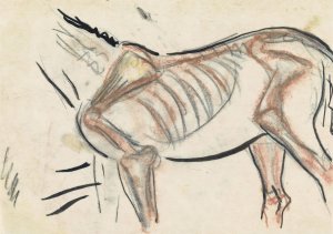 Blad met schets van een paard by Leo Gestel Oil Painting