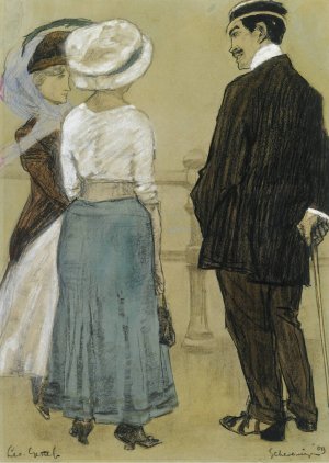 Conversation On The Boulevard, Scheveningen by Leo Gestel Oil Painting