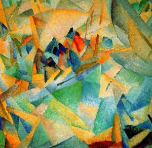 Mallorca Harbour also known as Cubist Fishermen and Nets Oil painting by Leo Gestel
