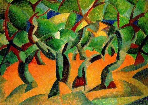 Main Product Photo of Olive Grove also known as Cubist Orchard Painting by Leo Gestel