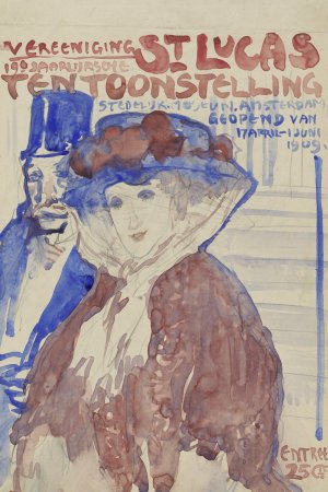 Ontwerp voor de afiche van de 19e jaarlijkse Tentoonstelling van Vereening St. Lukas in het Stedelijk Museum te Amsterdam by Leo Gestel Oil Painting