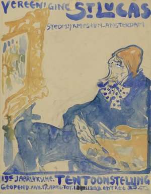 Ontwerp voor het affiche van de 19e jaarlijkse Tentoonstelling van Vereening St. Lukas in het Stedelijk Museum te Amsterdam by Leo Gestel Oil Painting