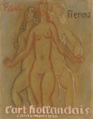 Ontwerp voor Paul Fierens 'l'Art Hollandais contemporain'; drie naakte vrouwen by Leo Gestel Oil Painting