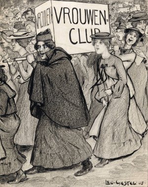 Optocht van vrouwen `Vrouwenclub' by Leo Gestel Oil Painting