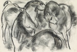 Schets van drie paarden by Leo Gestel Oil Painting