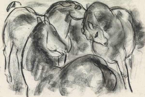 Schets van drie paarden  by Leo Gestel - Hand-Painted Oil Painting Reproduction