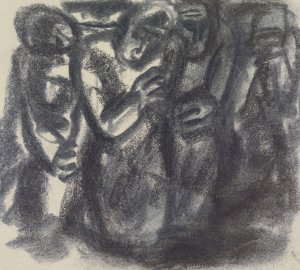Schets van een groep mensen by Leo Gestel Oil Painting