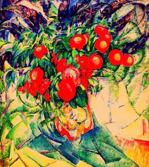 Still Life with Peonies by Leo Gestel Oil Painting