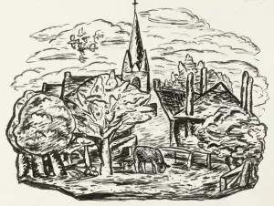 Vignet voor biografie van Gestel door Prof. W. van der Pluym by Leo Gestel Oil Painting