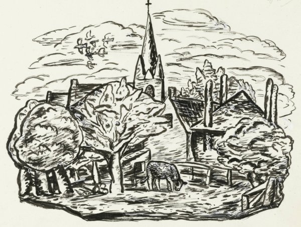 Main Product Photo of Vignet voor biografie van Gestel door Prof. W. van der Pluym  Painting by Leo Gestel