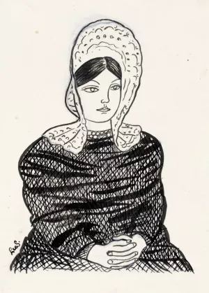 Vrouw met kapje op het hoofd by Leo Gestel Oil Painting
