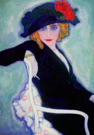 Woman with Cigarette Hat also known as Portrait of Lisette w Cigarette painting by Leo Gestel