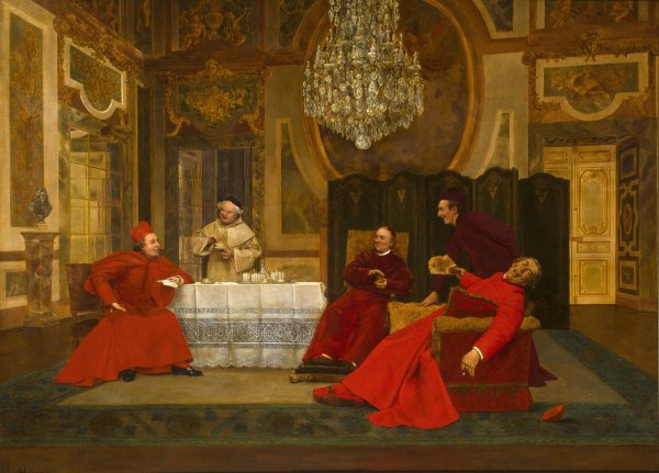 Main Product Photo of Entre Intimes Painting by Leo Herrmann