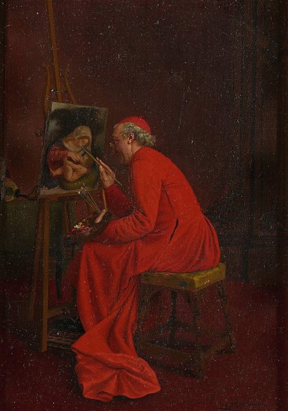Painting A Madonna by Leo Herrmann - Hand-Painted Oil Painting Reproduction