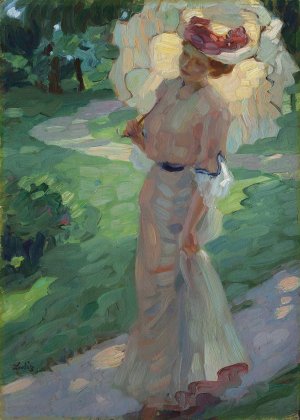 A Summer Day in the Park by Leo Putz Oil Painting