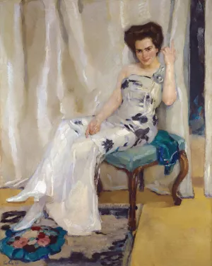 Cara Sophia KOhler, nee Goldammer by Leo Putz Oil Painting