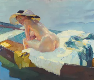 Im Kahn Oil painting by Leo Putz