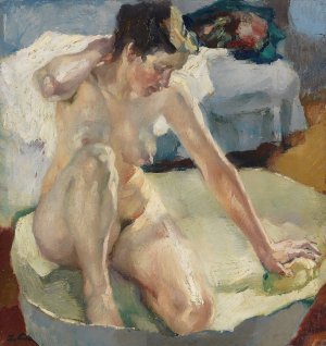In der Badewanne II by Leo Putz Oil Painting