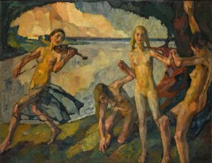 Junges Leben by Leo Putz Oil Painting