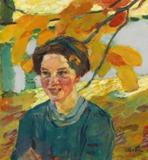 Madchenportrat by Leo Putz Oil Painting