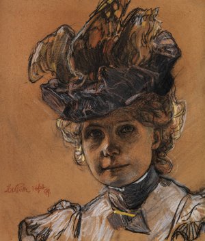 Portrat Gertraud Luberich by Leo Putz Oil Painting