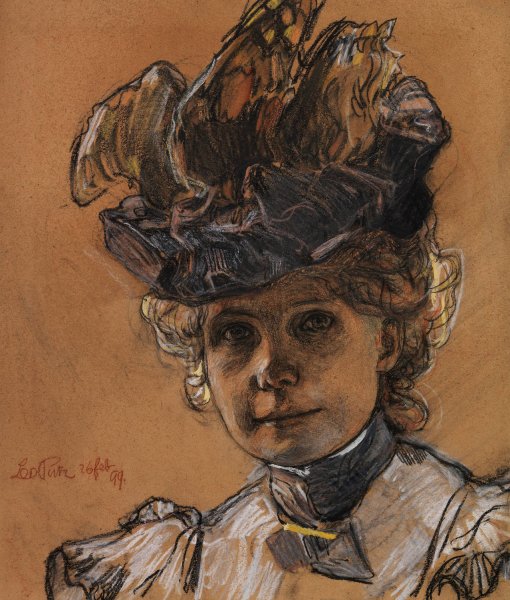 Portrat Gertraud Luberich  by Leo Putz - Hand-Painted Oil Painting Reproduction