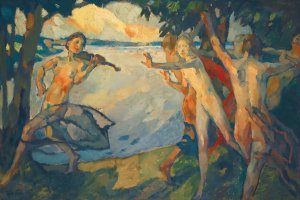 Reigen  by Leo Putz Oil Painting