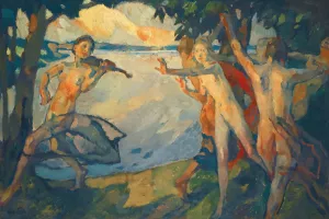 Reigen  by Leo Putz Oil Painting