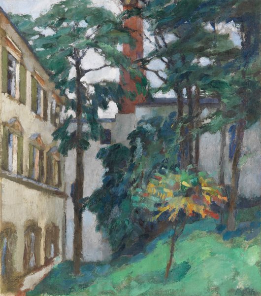 Schlosshof  by Leo Putz - Hand-Painted Oil Painting Reproduction