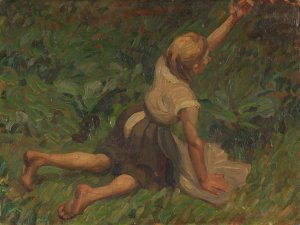 Studie zu Aschenbrodel by Leo Putz Oil Painting