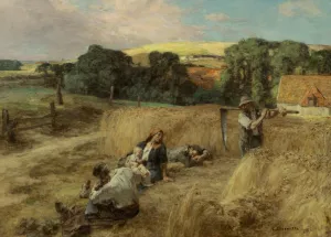 A Rest from the Harvest painting by Leon-Augustin L'Hermitte