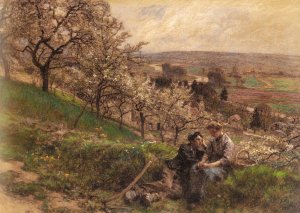 Avril by Leon-Augustin L'Hermitte Oil Painting