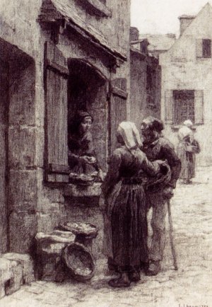 Breton Peasants Buying Fruit at Landerneau