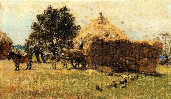 Main Product Photo of Construction d'une Meule Painting by Leon-Augustin L'Hermitte