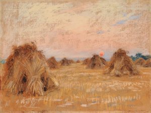 Fin de journee by Leon Augustin Lhermitte Oil Painting
