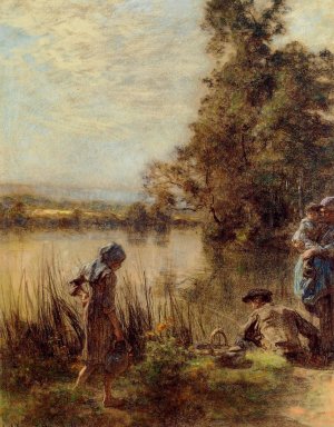 Fisherman and His Family Oil painting by Leon-Augustin L'Hermitte